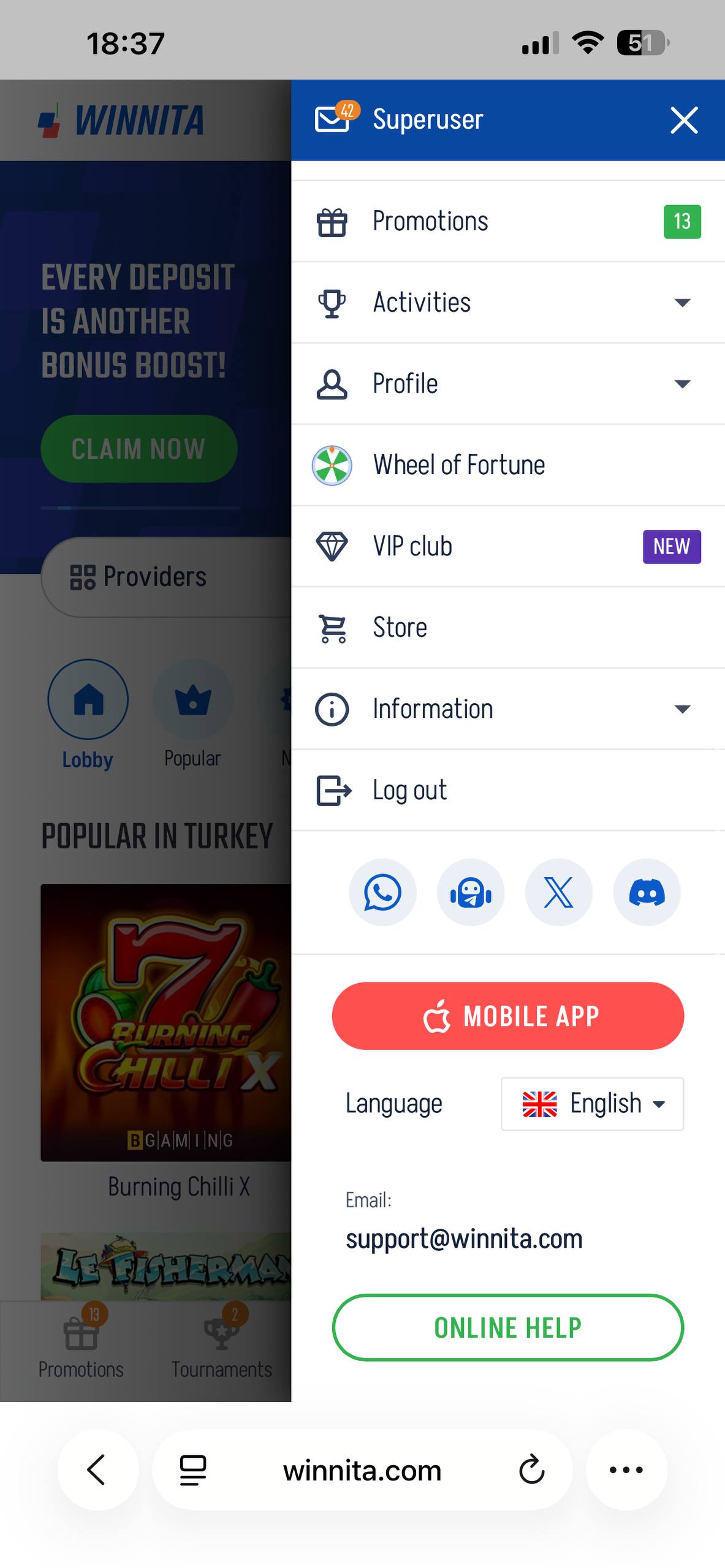 iPhone / iOS · percorso dal menu — immagine della guida pubblicata da Winnita